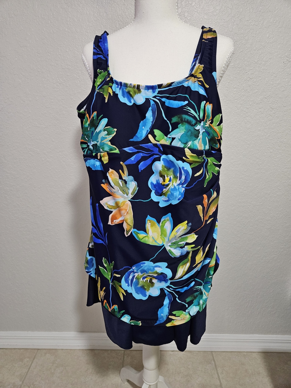 Maxine of Hollywood Navy Floral One-Piece Swimsuit